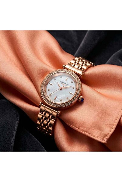 Generic LEONIDAS Stone Dial Stylish Women's Watch - Rose Gold