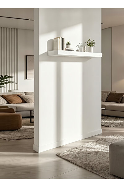 The Living 100cm Wooden Finish Open Flat Wall Shelf | Independent Floating Sh...