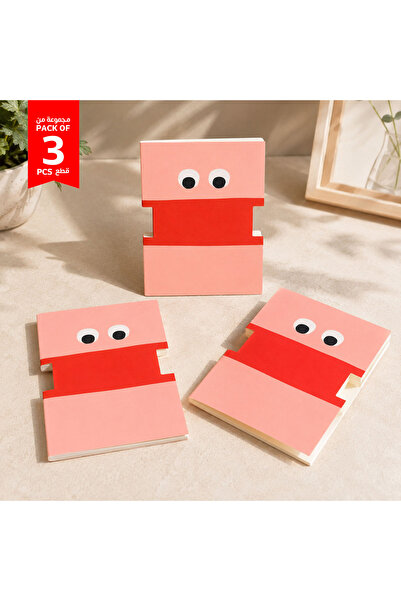 Midi Cartoon Face Design Notebooks - Set of 3