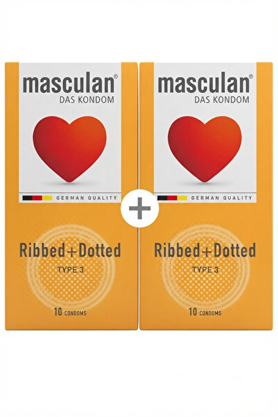 Masculan Pack Of 2 Ribbed +Dotted 10 Pcs