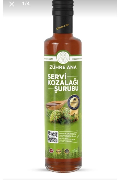 Zühre Ana Servi Kozalağı Şurubu - Keçiboynuzu & Kara Mürver Özlü Bitkisel Şurup