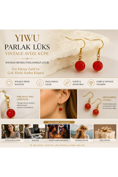 ORGANICYOU Yiwu Shiny Luxury Vintage Chandelier Earrings – Colorfast Stainles...