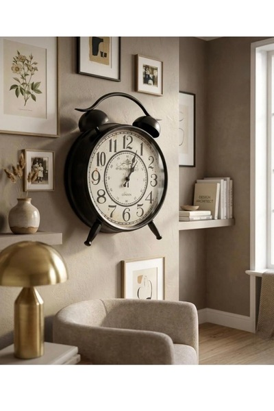 Binshihon Home Metal Decorative Wall Clock with Classic Alarm Design Large Si...