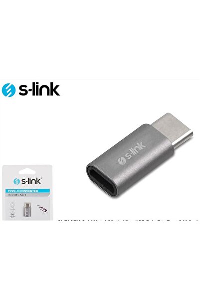 Universal S-link SL-TA25M هيكل معدني فضي MicroUSB 5pin F إلى نوع C M محول