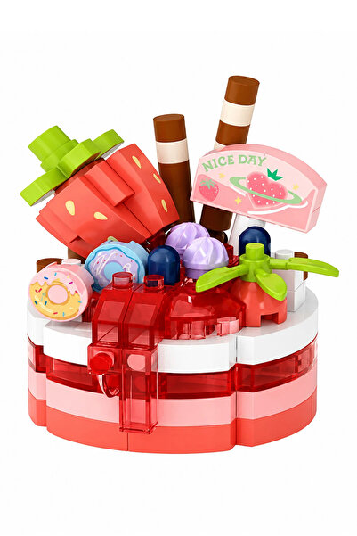 Noone Strawberry Cake Mini Block Set 160 Pieces - Micro Block Building Toy Sw...