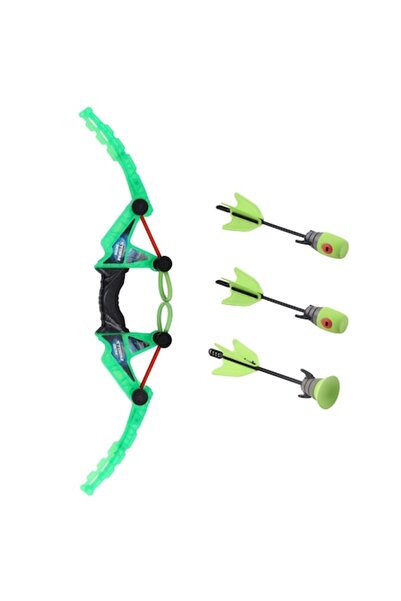 OEM Set arc de jucărie Toy Storm, cu 3 săgeți, 58 cm, verde