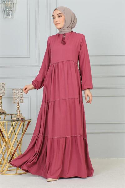 Mestore Tassel Detailed Dress Dried Rose