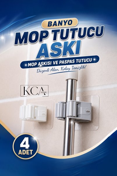 KCA HOME Banyo Mop Tutucu Askı, Mop Askısı ve Paspas Tutucu, Paspas Süpürge F...