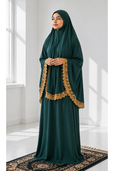 KanatGo Girl's Prayer Set – 2-Piece Worship Set with Headscarf
