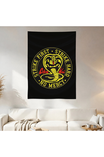 Geek Cultcha Cobra Kai Wall Cloth Wall Tapestry First Quality Satin Fabric Poster