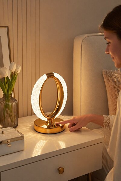 Generic 1 Acrylic Rechargeable Touch Control Led Table Lamp 3 Color Dimmable ...