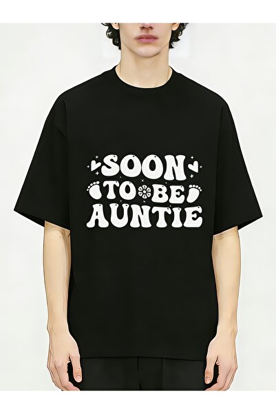 En22 Family Humor Soon to Be Auntie Men T-Shirts Round Neck Short Sleeve Idea...