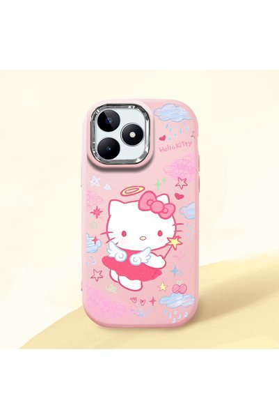 Hontinga Realme Note 50 Compatible Case Camera Protector Pink Silicone Couple...