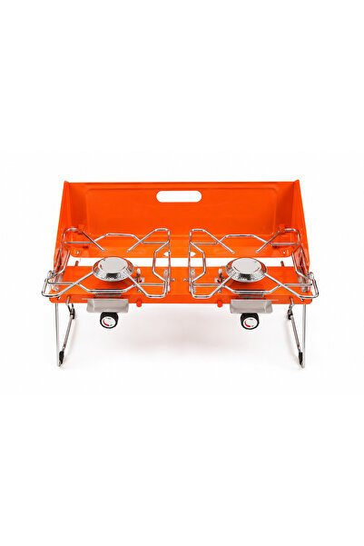 Un 2 Burner Stove Portable Folding Cooktop Burner Orange
