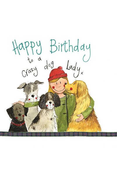 Alex Clark Felicitare Crazy Dog Lady multicolor 16x16cm set