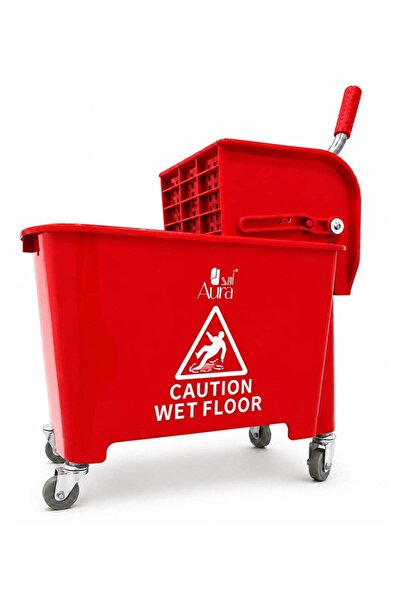 AURA Mop Bucket with Wringer 20L | Heavy Duty Cleaning Trolley with 360° Swiv...