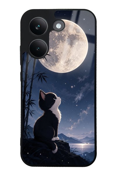 Spoyi حافظة هاتف لامعة بتصميم Xiaomi Poco X8 Pro Moon Guardian Kitty