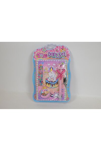 Pecoware Caiet de notite cu inchidere, stilou, autocolant 3D, 2 chei, multicolor