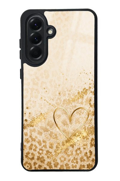Spoyi Samsung A56 Golden Heart Glow Design Glossy Phone Case