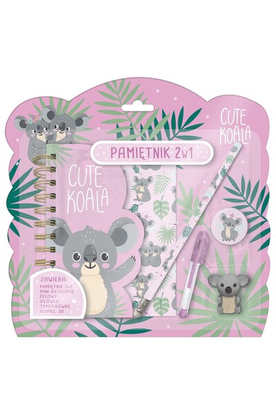 Derform Set papetarie Derform, jurnal cu lacat, accesorii, Koala 10