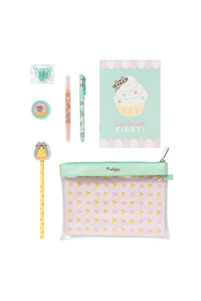 Pusheen Set de scris Pusheen, Pix, creion cu guma, marker cu 2 capete, agenda...