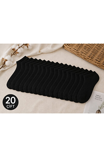 Socks++ 20'li Ekonomik Paket Siyah Patik Çorap