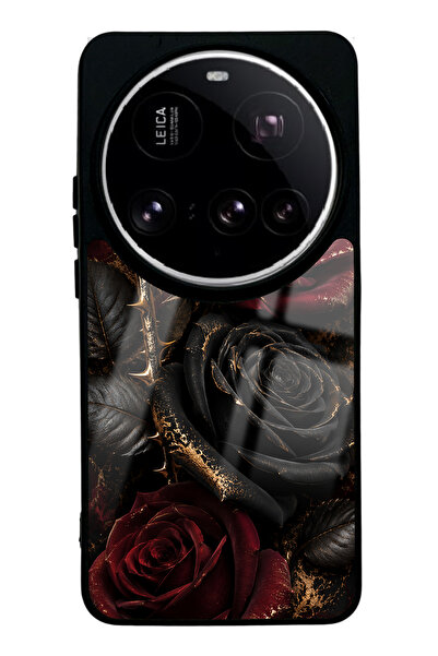 Spoyi Xiaomi 15Ultra Obsidian Crimson Rose Tasarımlı Glossy Telefon Kılıfı