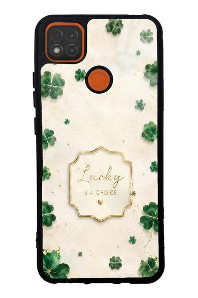 Spoyi Xiaomi Redmi 9C Ivory Lucky Clover Design Glossy Phone Case