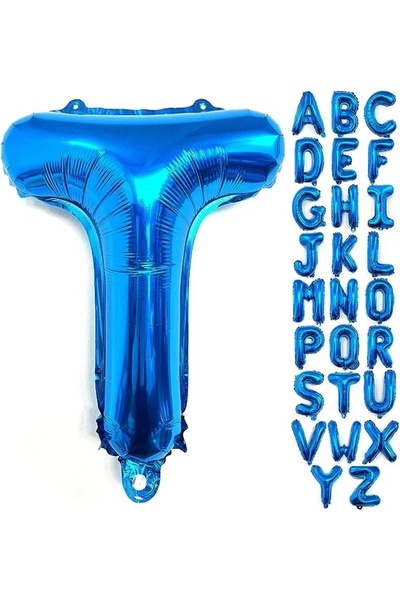 Baloane Vesele Balon Folie Litera T Albastru 40 cm LTR8-T