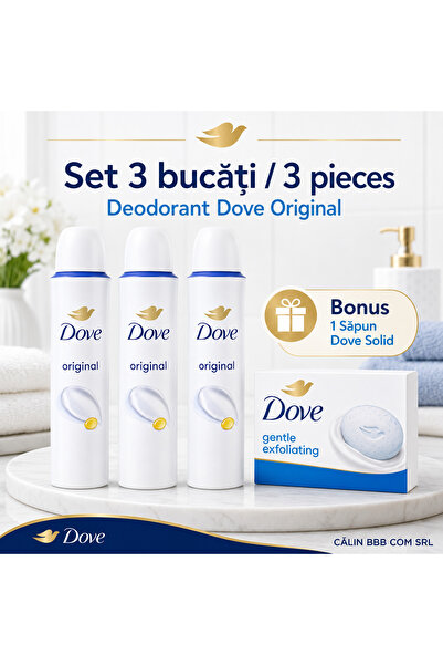 Dove Σετ Top Bottom 3 τεμαχίων: Γνήσιο Αποσμητικό Σπρέι Αντιιδρωτικό + 1 Έξτρ...