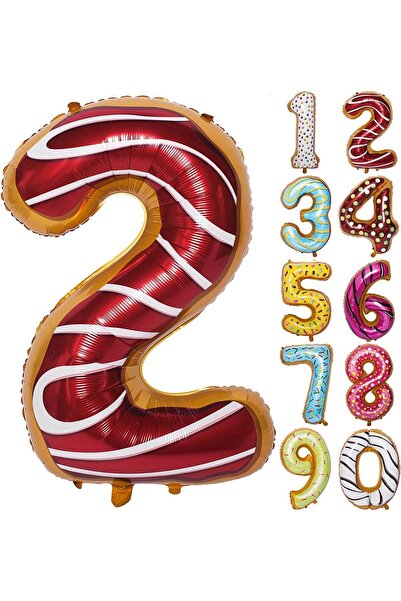 Baloane Vesele Balon Cifra 2 Donut 100 cm CFR17-2