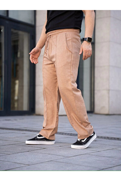 Livizmir Moda Men's Linen Pocketed Stitched Jogger Buggy Pants Comfortable Fi...