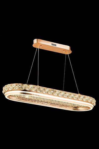Avonni AV-7015-8014-YM-90X35 Gold Kaplama Klasik Avize LED Metal Kristal H: 1...