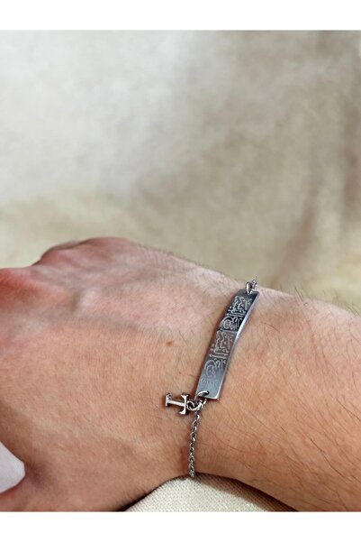 bijoux uniques Ayet-El Kürsi Letter t 316L Steel Tarnish Resistant Bracelet