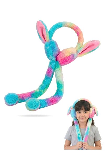 REZZOSS Cute Rabbit Ear Moving Earmuffs for Kids, Warm Plush LED Light-Up Win...