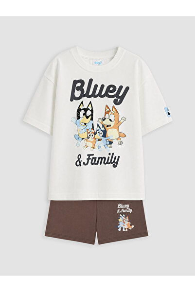 LC Waikiki Lcw Kids White Bluey Printed Boys' Set