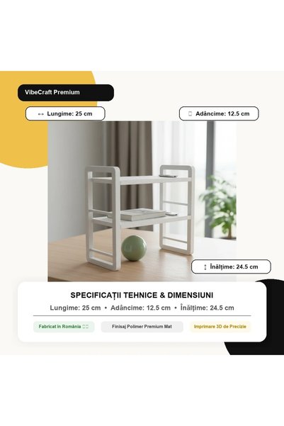 OEM Mini Raft Organizator cu Două Niveluri, Design Modern, pentru Birou sau Decor