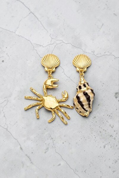Bo Takı ve Aksesuar Yengeç 🦀 deniz kabuğu 🐚 sallantılı küpe