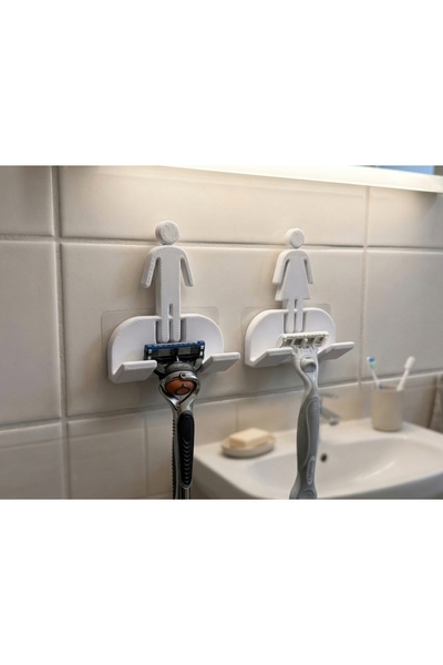 Filkorium3D Specially Designed 2-Pack Wall Adhesive Razor Hanger - Men's & Wo...