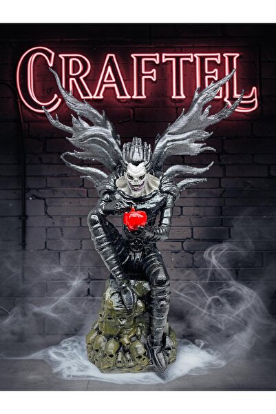 CRAFTEL Death Note Ryuk Şinigami Elmalı Kuru Kafalı 3D Figür El Boyaması 15 cm