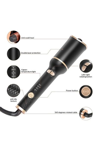 Generic Automatic Rose-Shaped Curling Iron 22mm, Smart Hair Curler with 4 Tem...