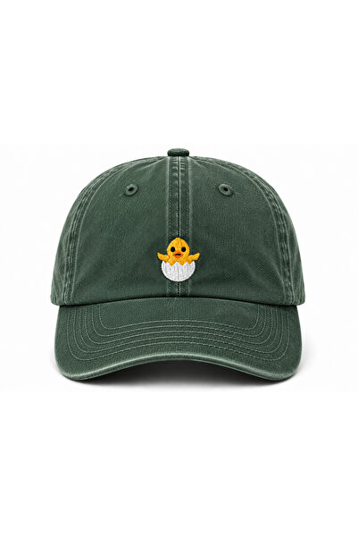 WeavedCo Cute Chick Emoji Embroidered Vintage Washed Cap Hat