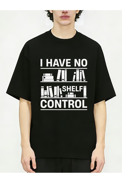 En22 Men' "I Have No Shelf Control" Lover T-Shirt - Humorous Reading Cotton T...