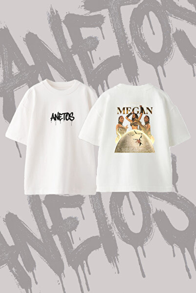 Anetos Megan Thee Stallion_15 Design Back Printed Cotton White Oversize T-Shirt