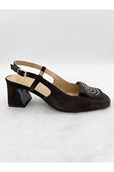 NİSH EXCLUSİVE 2634 Women's Thick Heeled Stone Heeled Shoes