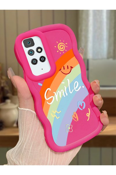 Hontinga Redmi 10 2022 Compatible Case Camera Protector Red Silicone Couple P...