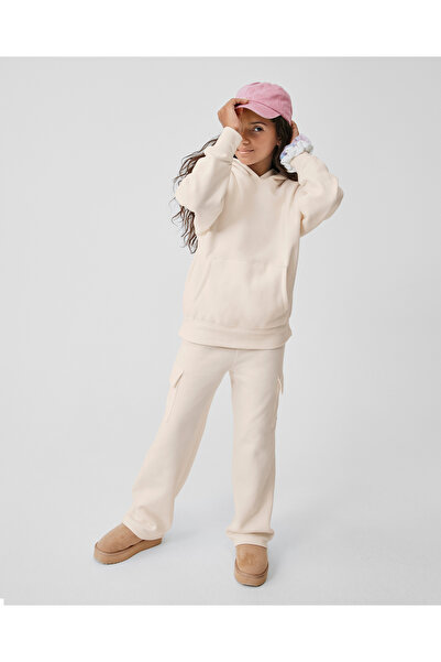 The Children's Place Girls Fleece Cargo Pant - White Daisy
