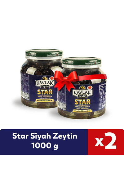 Kavlak Zeytin Star Gemlik Siyah Zeytin 1 Kg Pet 1 Alana 1 Bedava