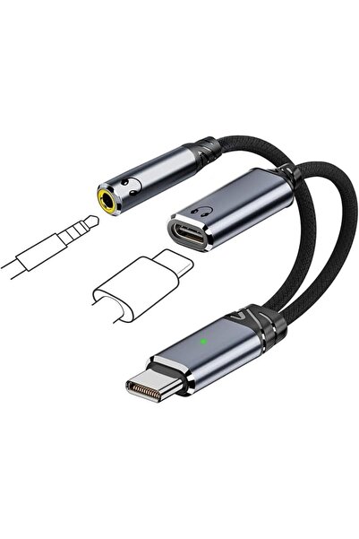 Generic 2-in-1 USB-C Splitter Cable with Type-C to 3.5 mm Jack Adapter, DAC C...
