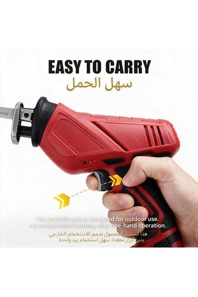 Genenic 21VF Reciprocating Saws Outdoor Saber Saw Portable Cordless Electric Power Tools,Battery *2,4 Saw Blades